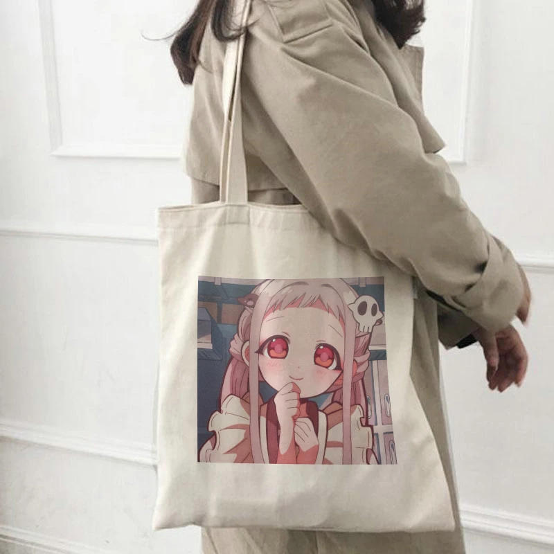 

Japanese Cartoon Women Shoulder Bag Vintage Punk Shopping Bags Hanako Kun Canvas Bag Casual Harajuku Kawaii Hip Hop Female Bag