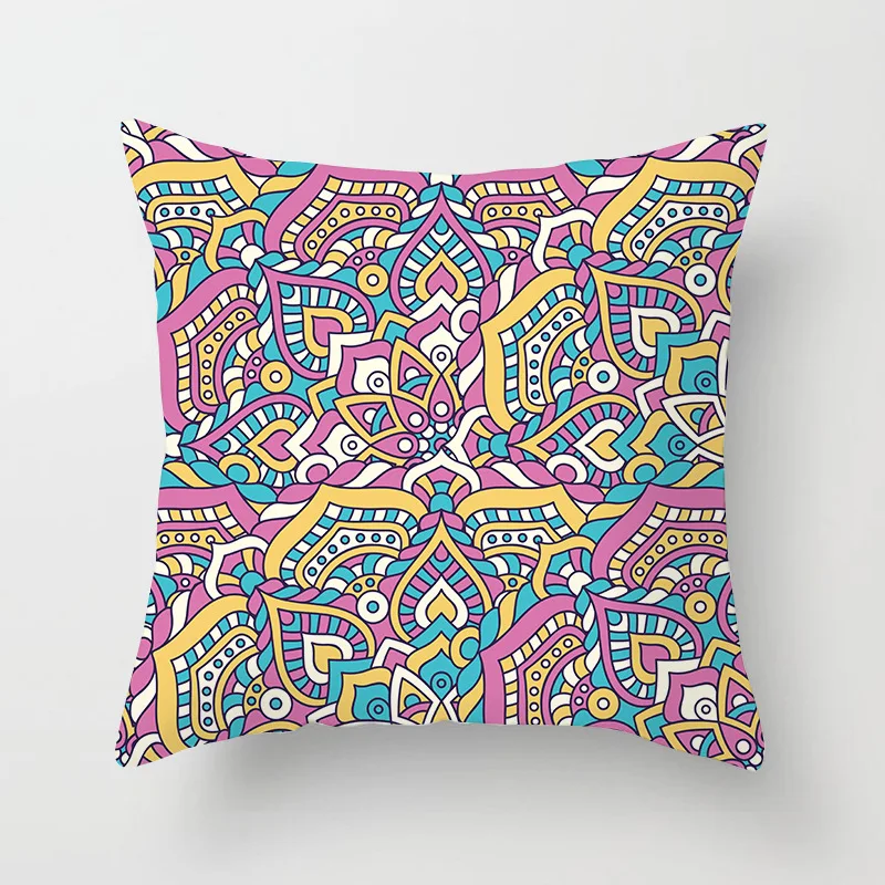 

1 pcs Ins Bohemian Pillow Cushion Cover Home Decorative Polyester Velvet Mandala Sofa Car Cushion Covers Throw Pillows 45x45cm
