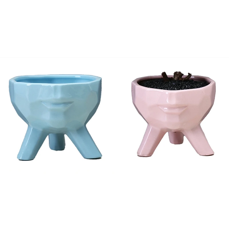 

Ceramic Face Planter Head Plant Pot Statue Flower Vase Succulent Bonsai Pot For Home Decoration Indoor Outdoor