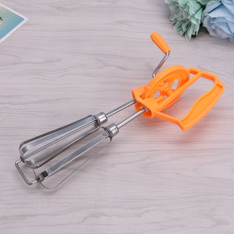 

Rotary Hand Whisk Egg Beater Mixer Stainless Steel Manual Shaker Kitchen Blender