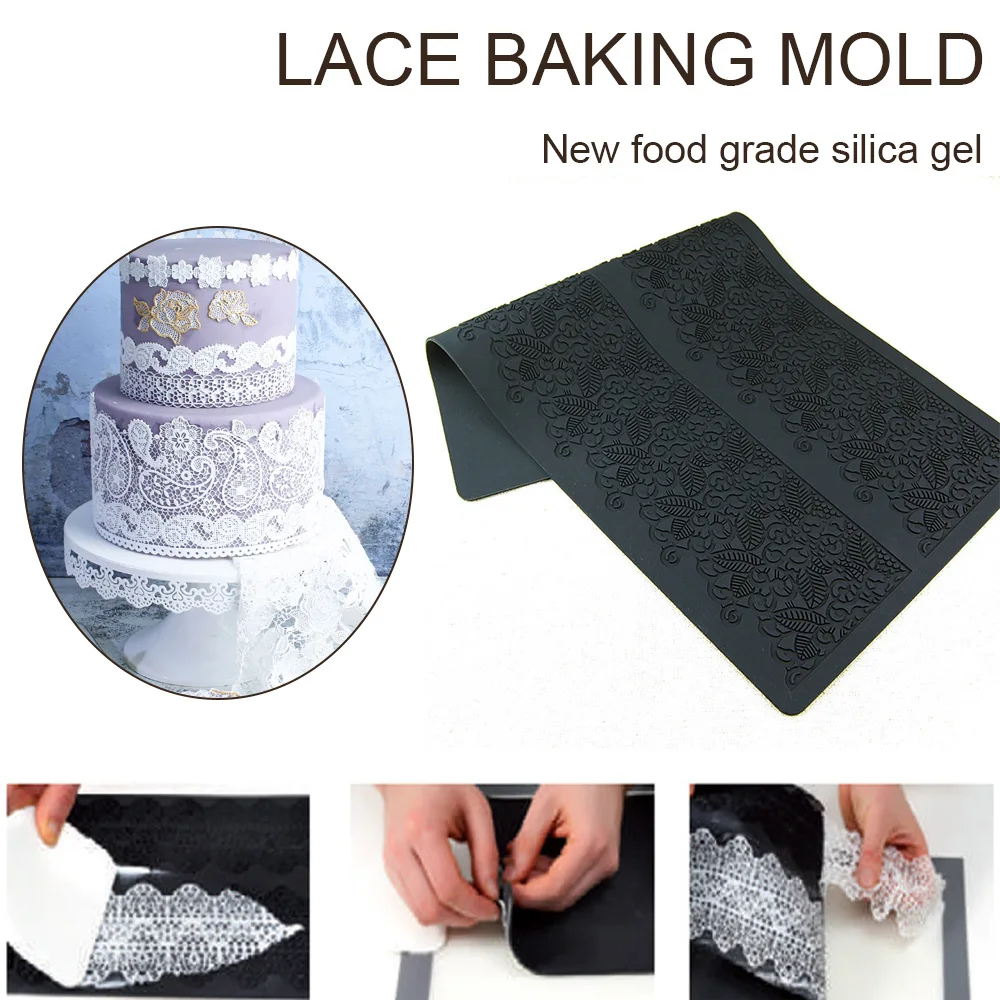 

Silicone Cake Mold Chocolate Candy Lace Bake Mold Flower Cake Decoration Mould Kitchen Baking Tools For Wedding Birthday