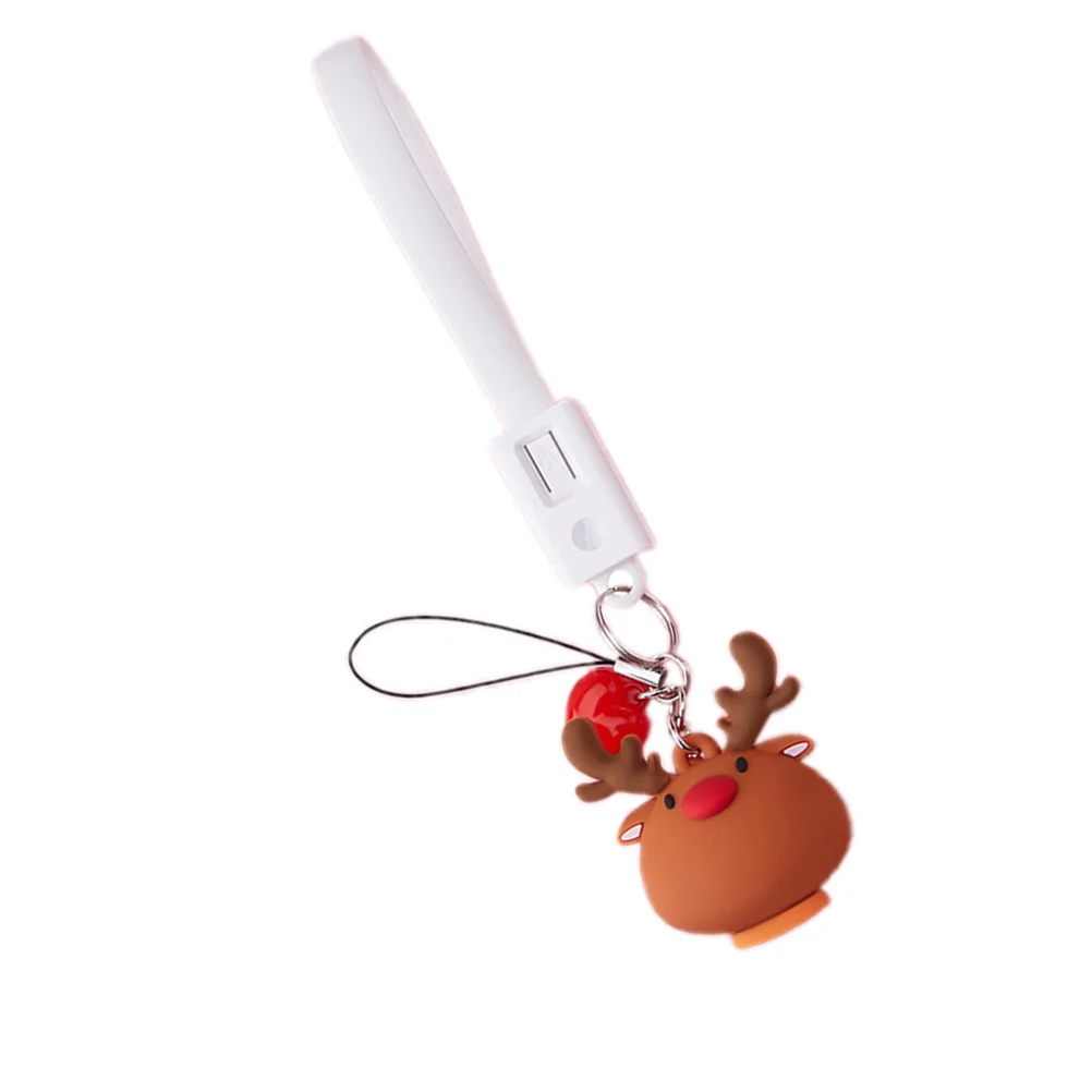 

Creative Type Multifunction Two in One Charging Cable Mobile Phone Pendant Brown (Elk White Line)