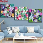 Полностью квадратная круглая алмазная живопись, цветок, алмазная вышивка, мозаика С КАКТУСОМ, ручная работа, украшение для дома, алмазная живопись, суккуленты