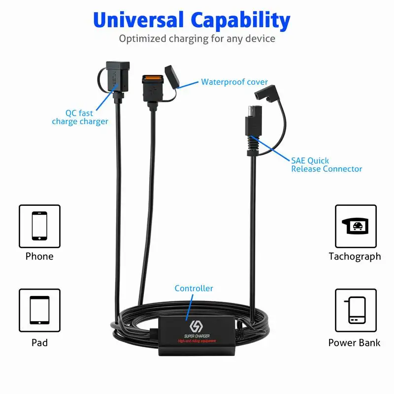 36 Вт QC 3 0 Быстрая зарядка для мотоцикла USB быстрое зарядное устройство встроенный