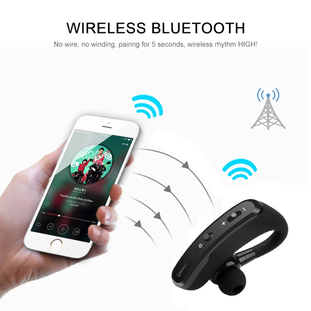 Беспроводные стереонаушники одно ухо V9 Blutooth наушники Bluetooth Hands-In Автомобильный