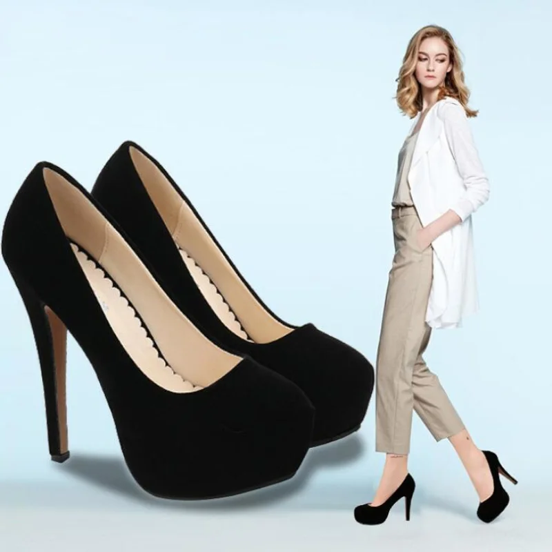 

Женские туфли-лодочки на высоком каблуке 14 см, большой размер 35-46