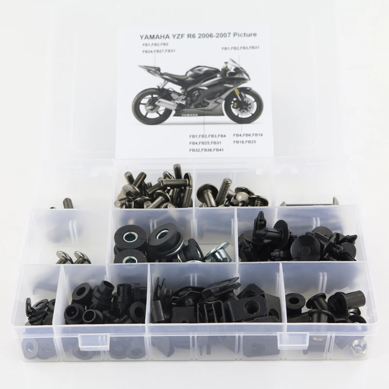 Fit For Yamaha YZF R6 YZFR6 YZF-R6 2006 2007 Full Fairing Bolts Kit Motorcycle Clips Speed Nuts Side Covering | Автомобили и