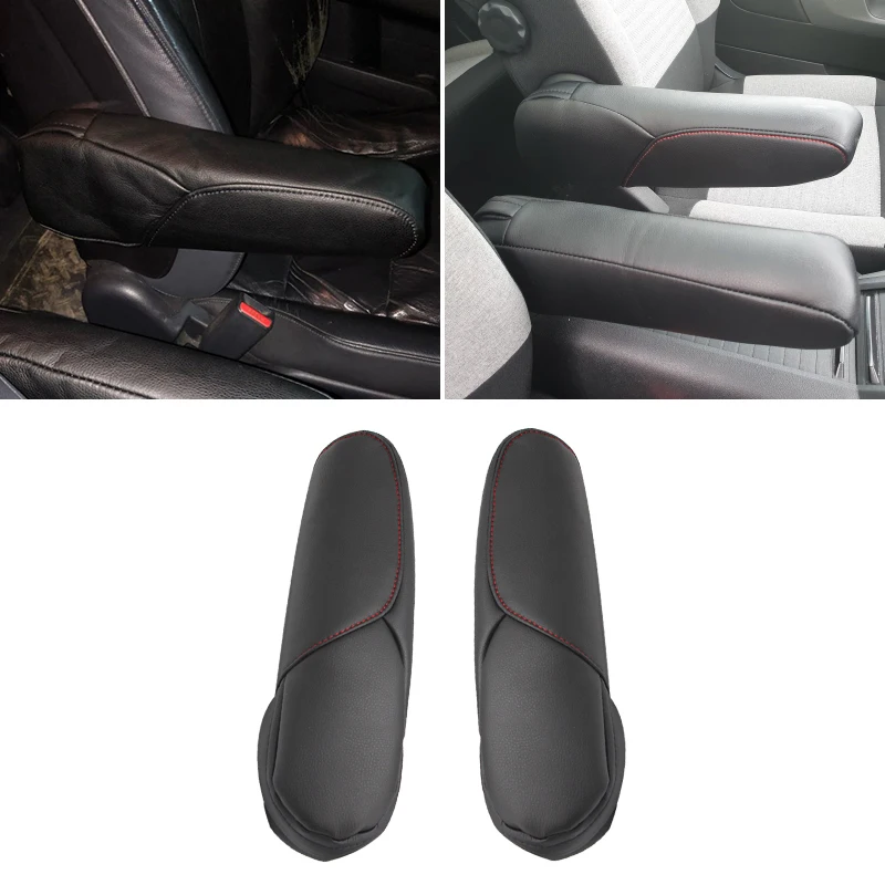 

Черно-красная линия из искусственной кожи с поролоновым покрытием для подлокотника Honda CRV CR-V 2007 2008 2009, Обложка для ручки бокового подлокотни...