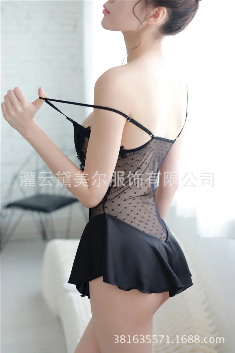 

Sexy Lingerie Sexy Nightgown Sexy Pajamas PersPective Lace Lingerie Conjoined Princess Dress Sexy Condole Belt Skirt Outfit