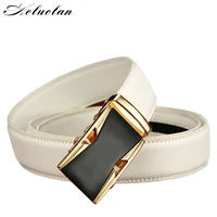 aoluolan 2020 hot sale men belt high quality genuine leather white color design cowhide for mens luxury belt