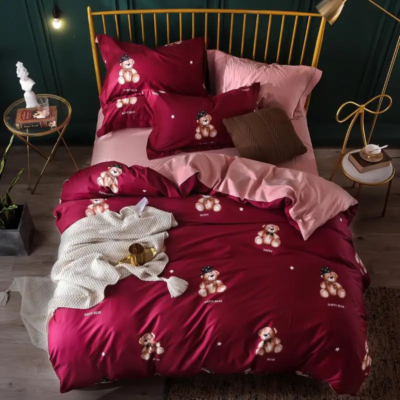 Luxury 100% Egyptian Cotton Twin Bedding Sets Duvet Cover Bed/Flat Sheet Fitted set Pillowcase Queen King Size Bed sets | Дом и сад