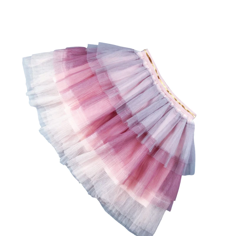 

Юбки радужной расцветки фатиновые юбки-пачки для маленьких девочек от 3 до 10 лет Осенняя детская одежда цветная кружевная юбка с оборками дл...