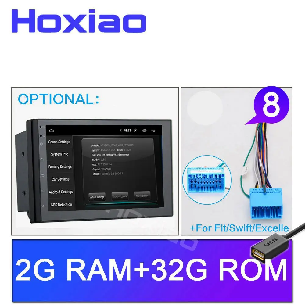 2 Din gps Android 8,1 Автомобильный DVD радио плеер 2 ГБ 32 ГБ четырехъядерный мультимедийный двойной Din для kia Ford Nissan Toyota Volkswagen Mazda