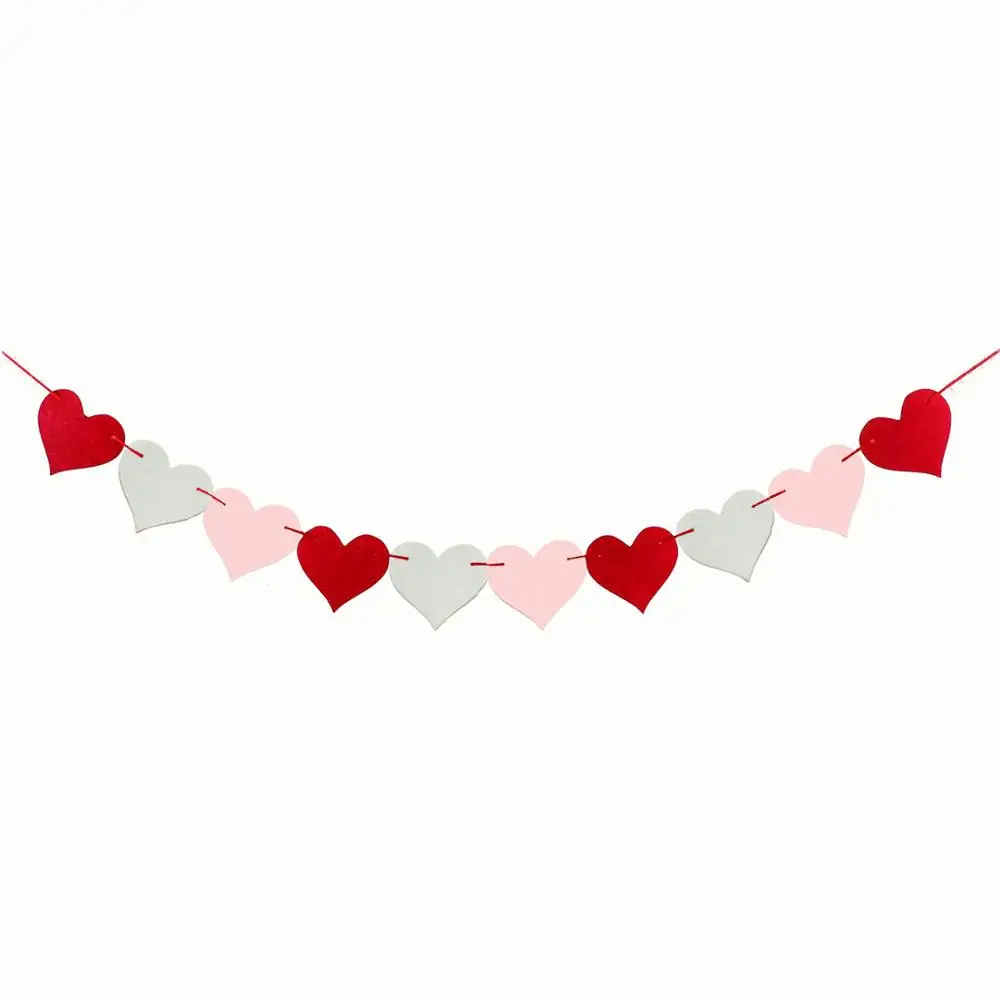 Баннеры из мешковины Я люблю тебя красное сердце Свадебный баннер гирлянда