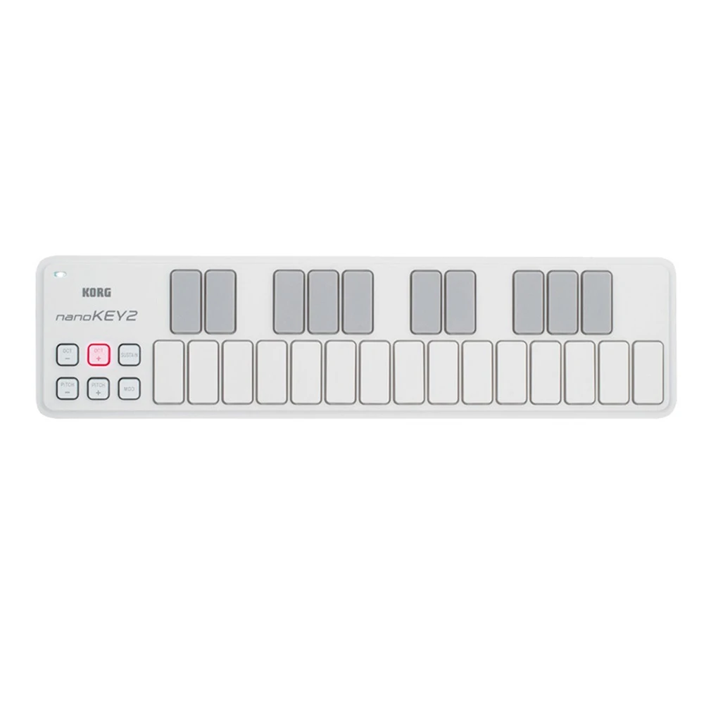 

Тонкий портативный USB MIDI-контроллер с клавиатурой KORG nanoKEY2, 25 клавиш, с USB-кабелем