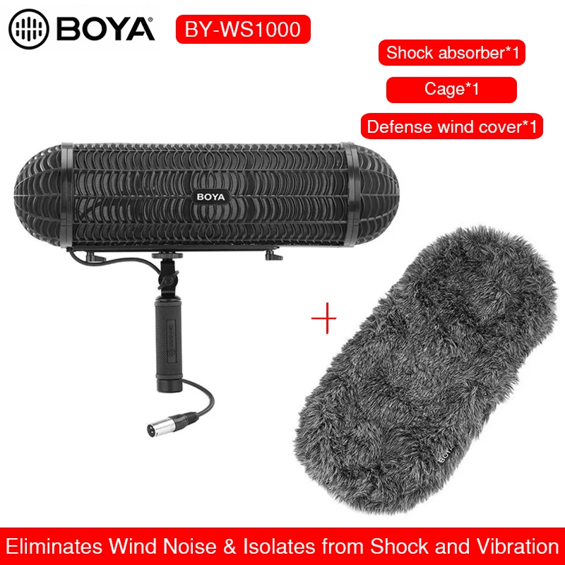 

BOYA BY-WS1000 Microphones Blimp Windshield Suspension System for Shot gun Mic for Canon Nikon Sony DSLR Camcorder Recorder