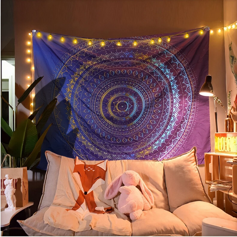 Домашняя Гобеленовая печать гобелен висячая ткань скелет Хэллоуин декоративная