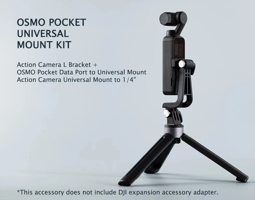 PGYTECH OSMO Pocket Универсальный комплект для крепления экшн-камеры L кронштейн+ Универсальное крепление для 1/4/порт передачи данных для универсального крепления
