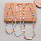 3 шт.компл. 2021 богемная Женская красочная мягкая керамическая рисовая бусина Фрукты бабочка искусственный смайлик медведь подвеска нитка