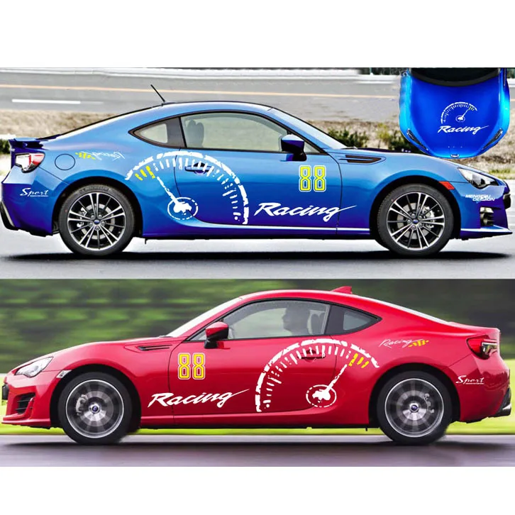 

Sport Racing Body Door with Hood Cover Speed Clock Meter Graphics Sticker Vinyl Wrap Decal for Subaru BRZ GT86
