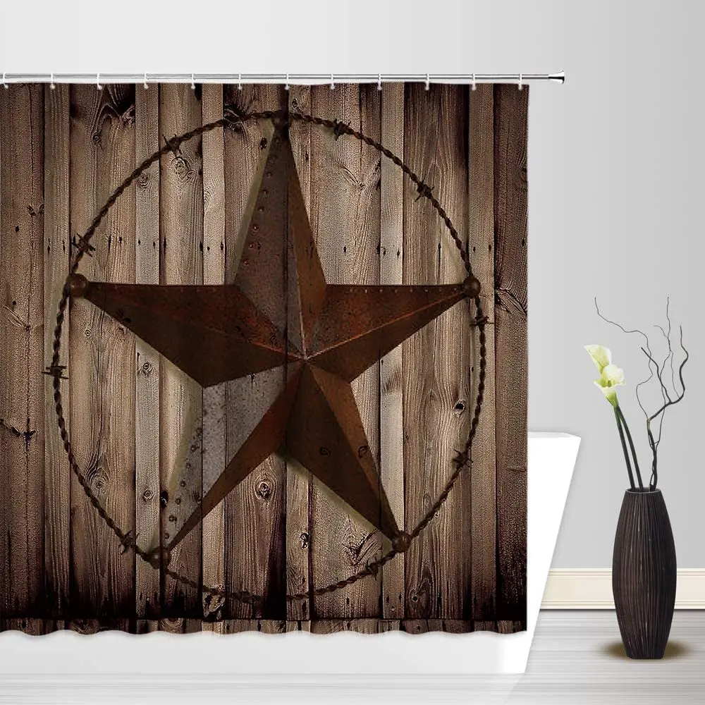 

Занавеска для душа в деревенском стиле «техасская звезда»