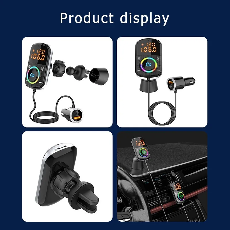 Комплект громкой связи JaJaBor Bluetooth 5 0 FM-трансмиттер MP3 плеер Quick Charge 3 USB зарядное