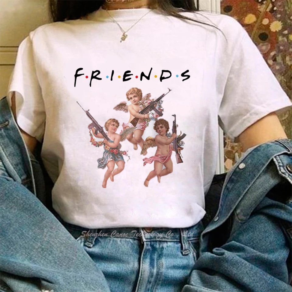 Женская футболка забавные принты с надписями хлопковая коротким рукавом