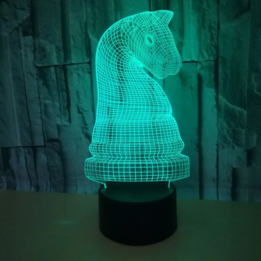 Шахматы 7 цветов лампа 3d визуальные Светодиодные ночные светильники для детей