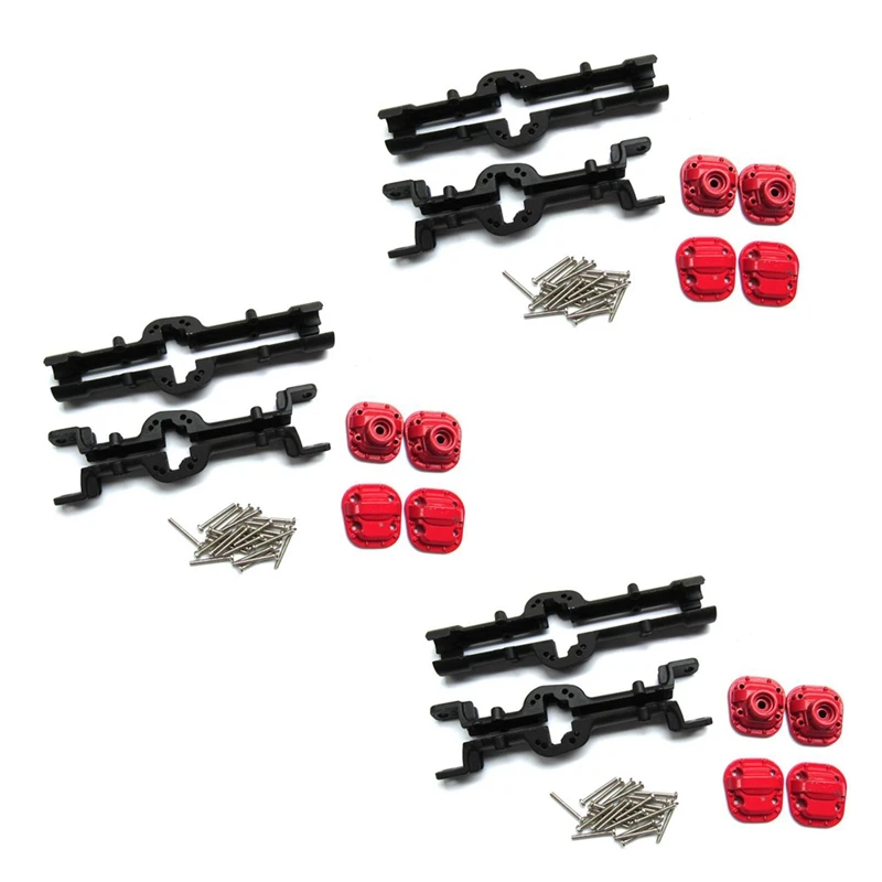 

3X Metal Front and Rear Bridge Axle Housing Case for MN D90 D91 MN99 MN99S 1/12 RC Car Upgrade Parts Accessories,Black