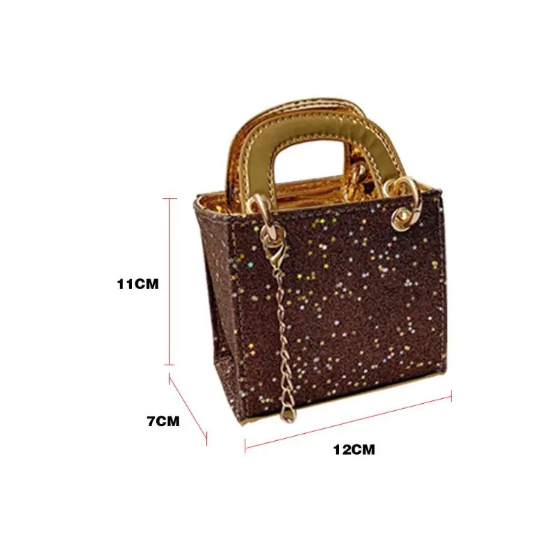 

Fashion Girls Sequins Leather Handbag Mini Crossbody Messenger Shoulder Bag Purse for Girls Shopping Tote Bag 7 Colors