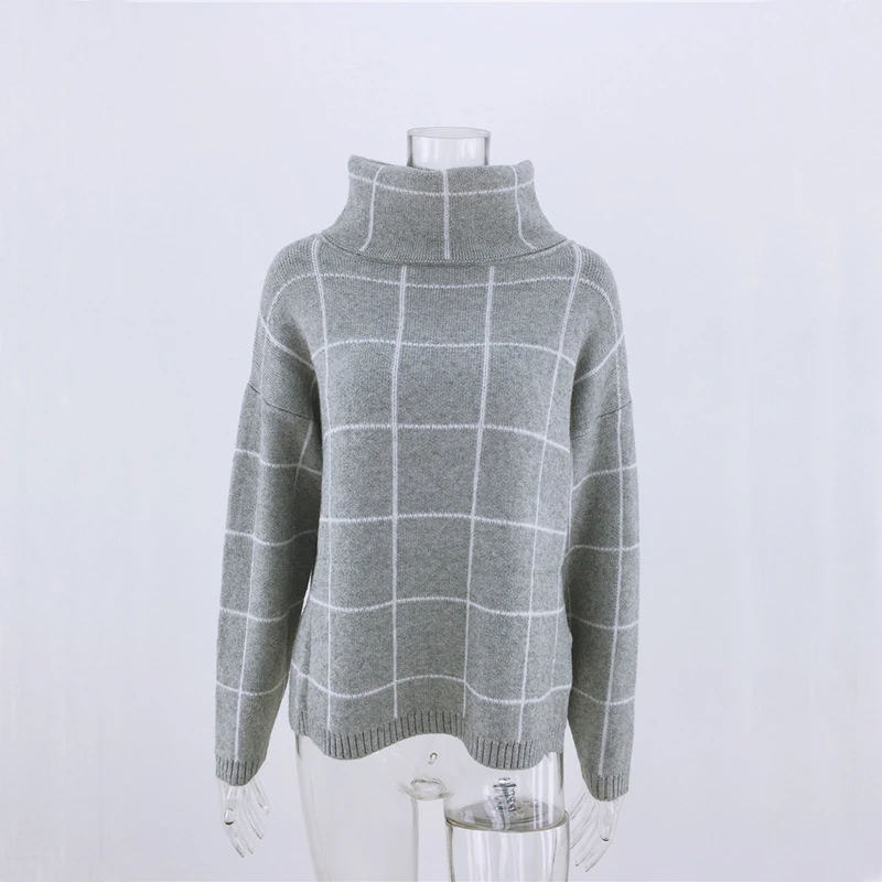 Новинка Осень-зима 2022 черные женские пуловеры с высоким воротником модный