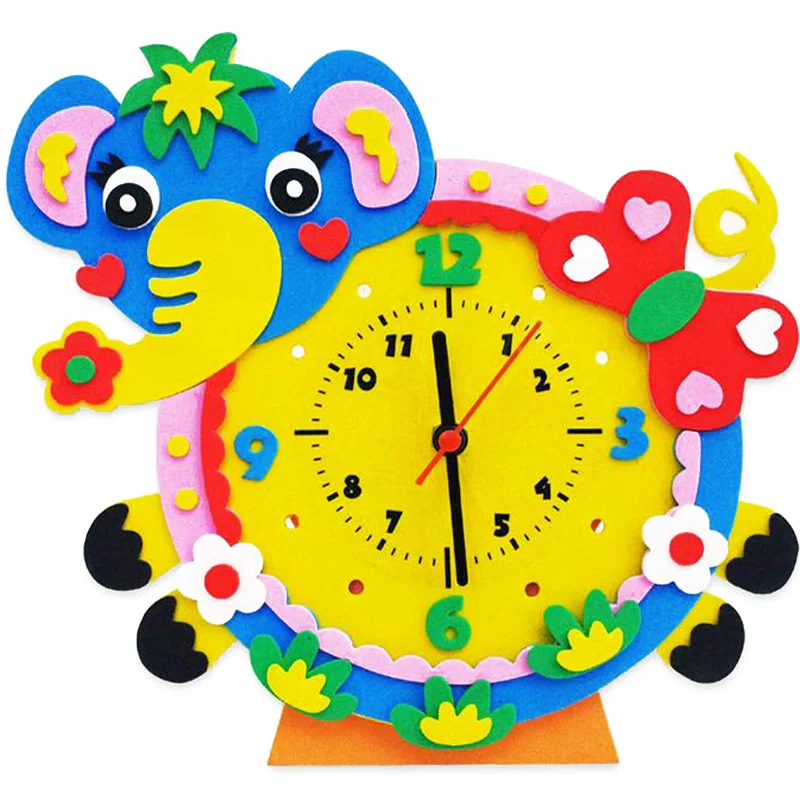 1 Набор 3D сделай сам креативные ручной работы EVA Мультяшные часы с изображением
