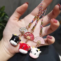 cute piggy cat avatar pendant lanyard keychain keyring chain charm bag car pendant for iphone huawei xiaomi mobile phone lanyard