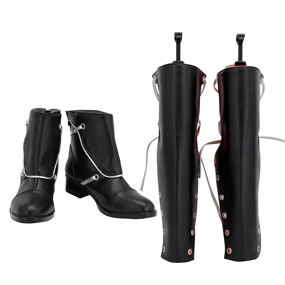 Черные кожаные ботинки для косплея по заказу любого размера унисекс