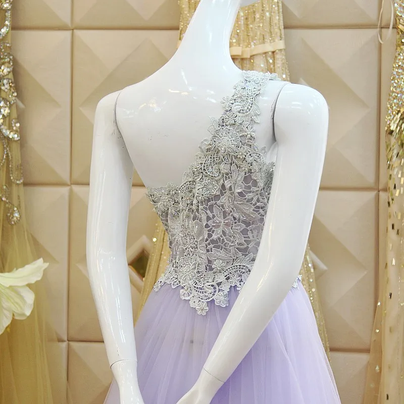 Robe de soiree/длинное платье лавандового цвета для выпускного вечера новинка 2018 года