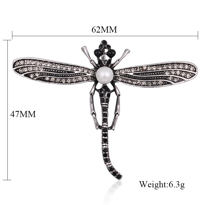 Женская Винтажная брошь в форме стрекозы MAIKALE жемчужные стразы броши с