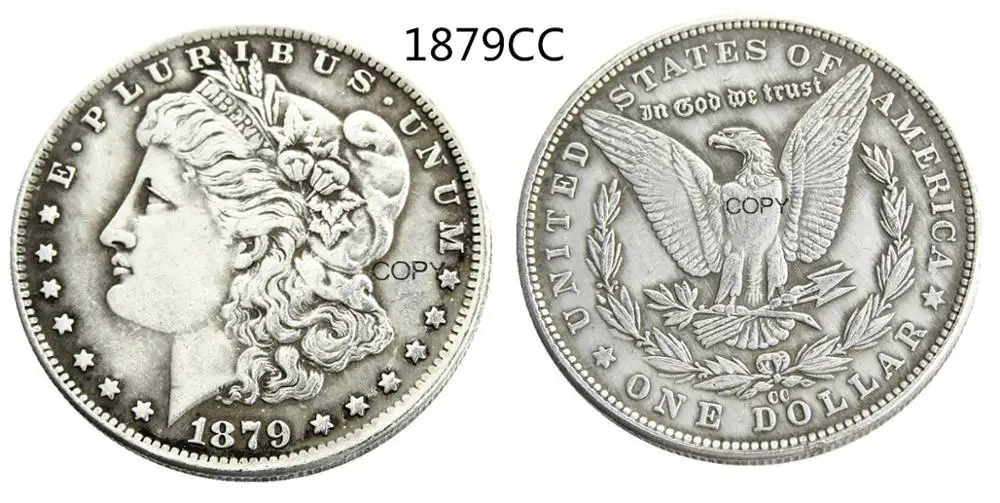 США 1879-CC Морган доллар Посеребренная копия монеты | Дом и сад