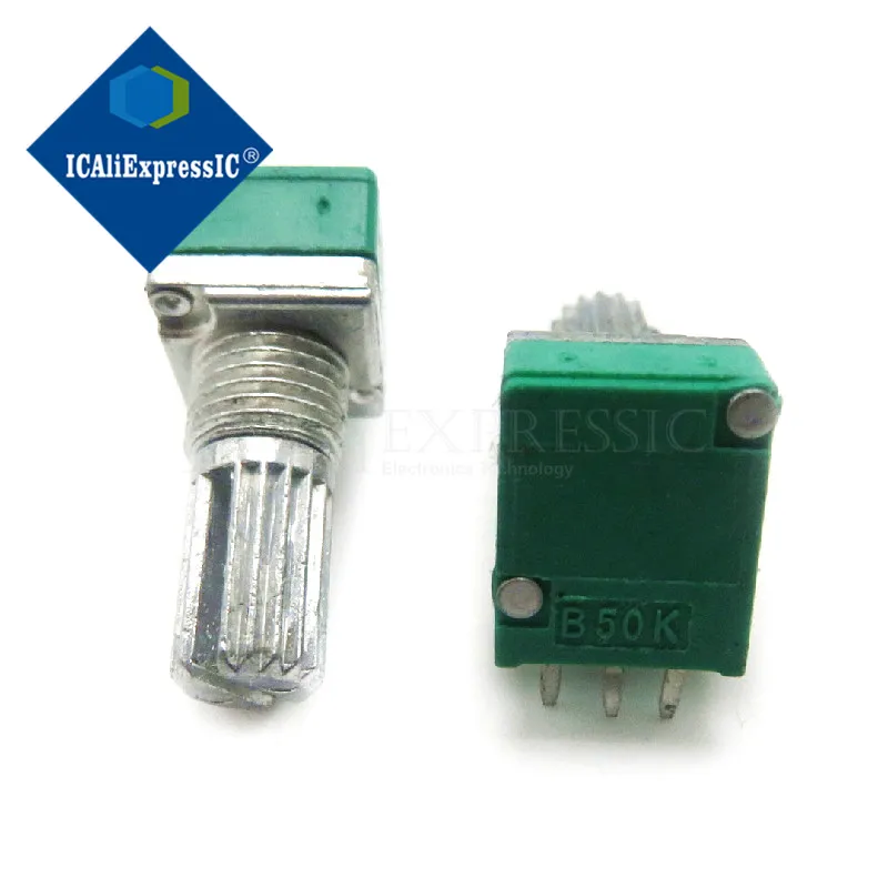 

5PCS RK097N 50K single linked potentiometer B50K with a switch audio 3pin shaft 15mm amplifier sealing potentiometer In Stock
