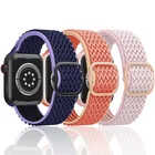 Ремешок нейлоновый для Apple Watch Band 44 мм 40 мм, регулируемый эластичный браслет для apple iWatch Series 7 6 5 4 3 Se 41 мм 45 мм