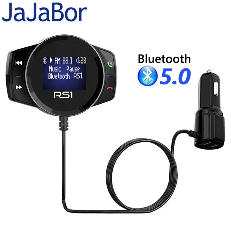 JaJaBor Bluetooth 5 0 автомобильный комплект Handsfree FM передатчик MP3 плеер A2DP беспроводной