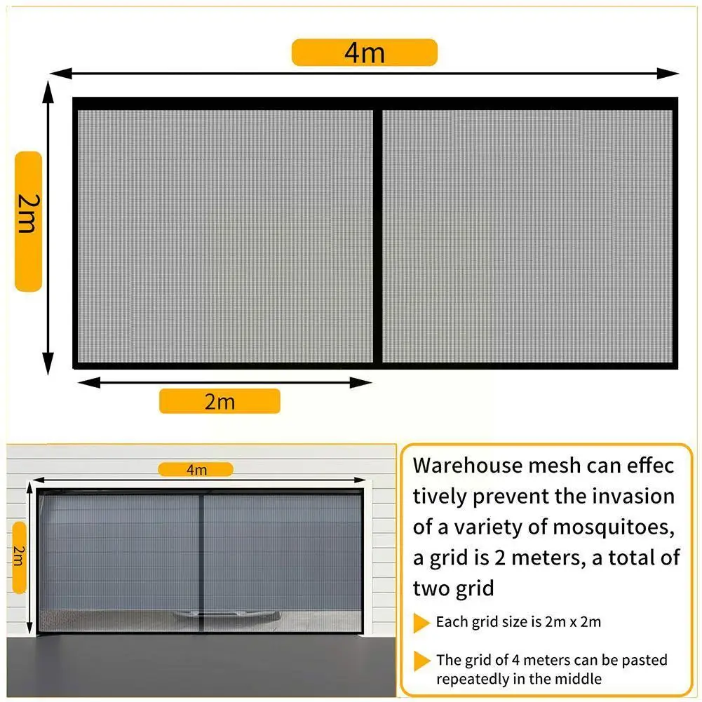 

Double Garage Door Screen Gauze Invisible Screen Window Mesh Closer Net Bug Fly Insect Bug Curtain 200x400cm Mosquito Insec G6L5