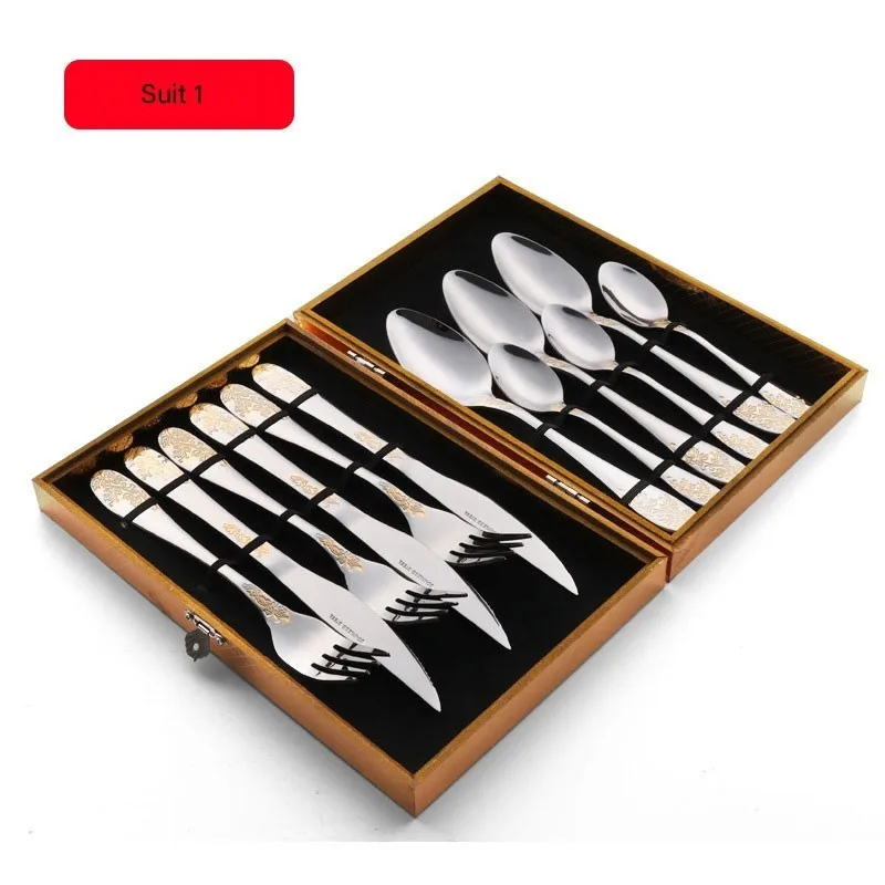 Высококачественные столовые приборы в западном стиле из нержавеющей стали 304