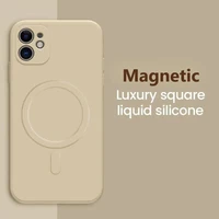 2022 new liquid magnetic wireless silicone phone case for iphone 12 11 13 pro max mini x xs xr 7 8 plus magsafing celular coque