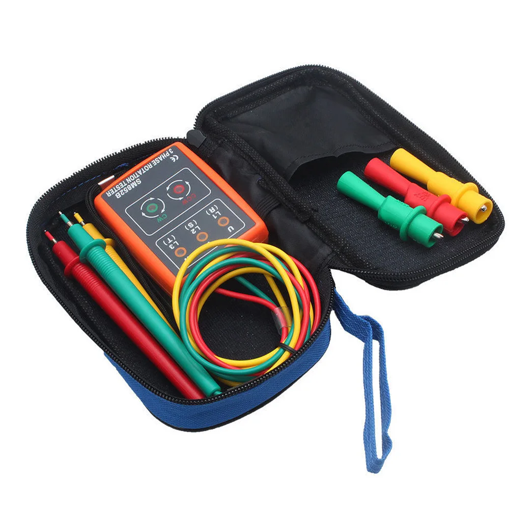 

2020 New SM852B 3 Phase Sequence Rotation Tester LED Indicator Detector Checker Meter