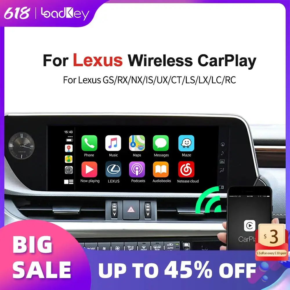 Автомобильный беспроводной декодер для грузовиков Android Apple CarPlay Lexus NX ES US IS CT RX GS LS LX