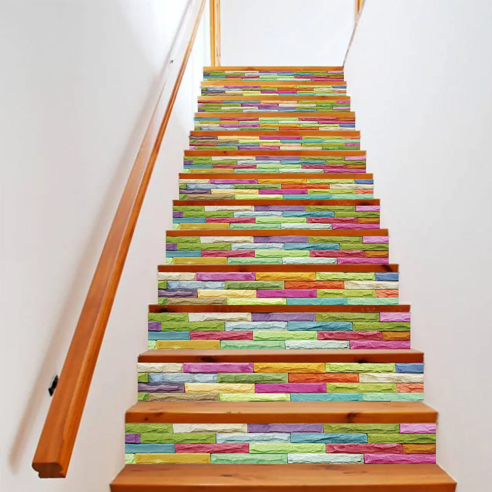 Сплайсинга кирпича цвет дерево зерна лестницы крышка домашнее украшение