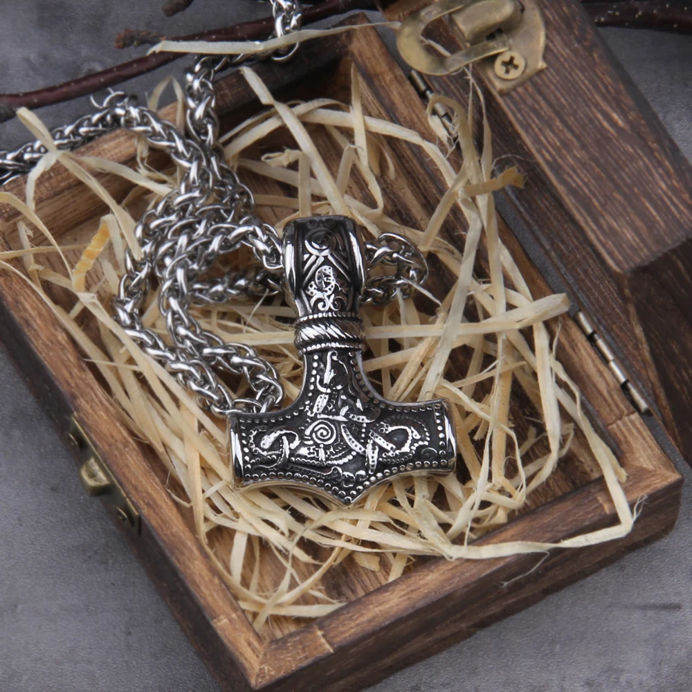 Never Fade thor's Молот Мьёльнир кулон ожерелье viking скандинавский норвежский колье с