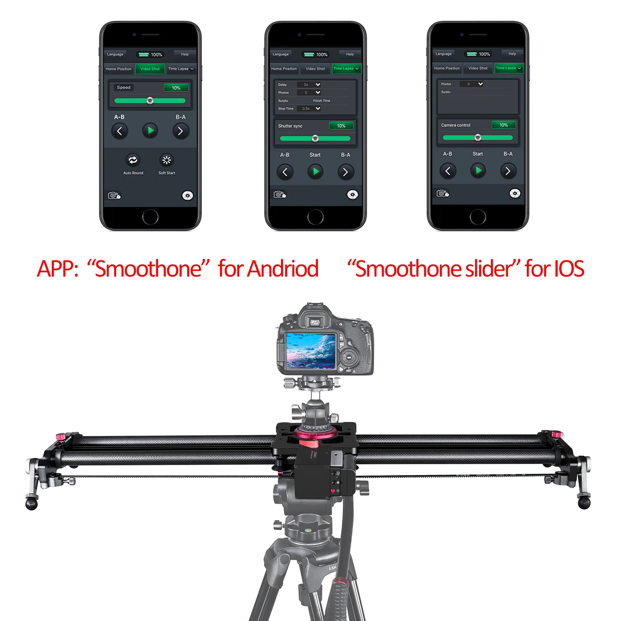 ASHANKS Bluetooth углеродная камера Slide Follow Focus моторизованный Электрический слайдер для