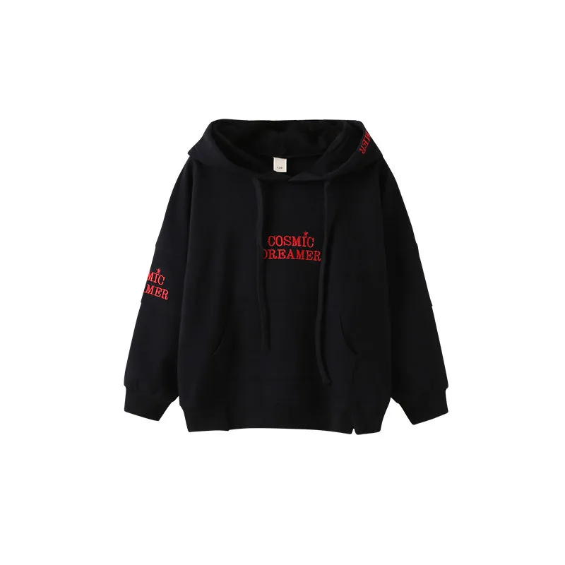 Толстовка с капюшоном для девочек осенне весенний хлопковый свитер в Корейском