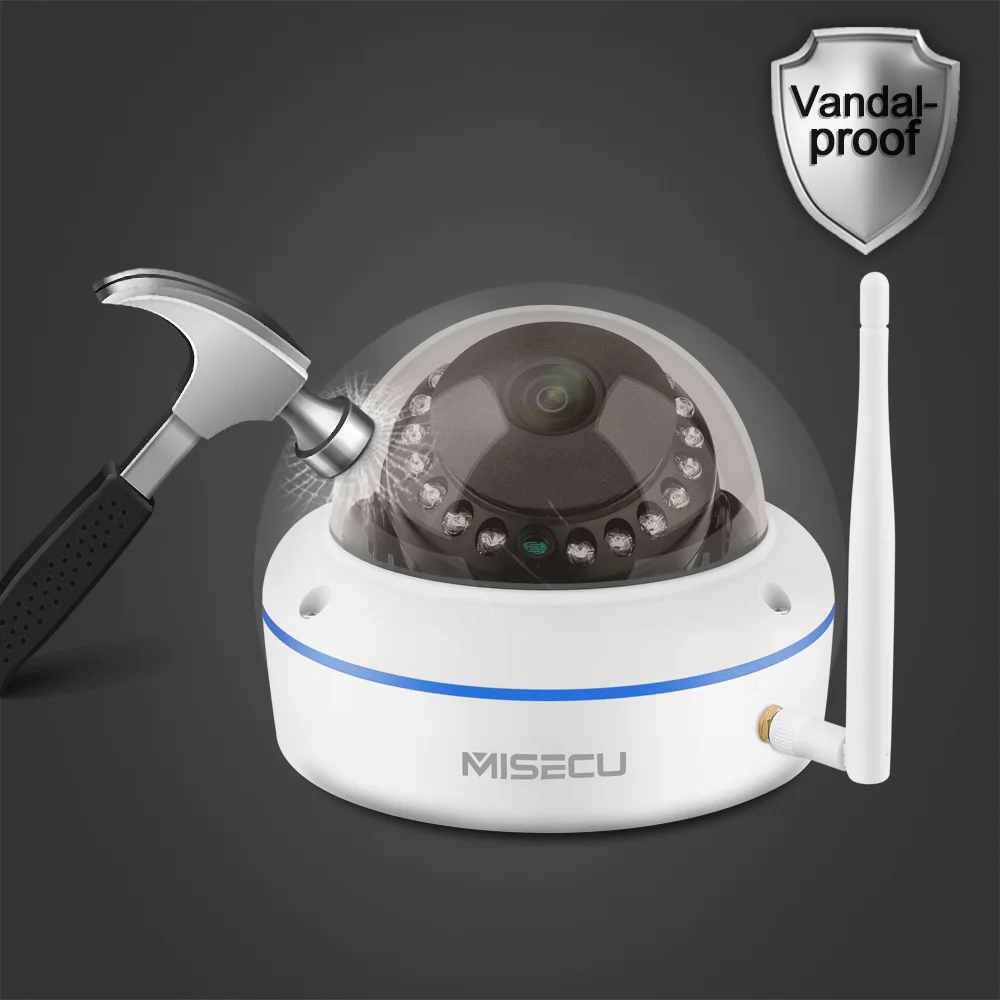 MISECU Plug and Play 8CH Беспроводной NVR комплект 12 дюймов LCD 1080P HD Vandalproof IP камера ночного